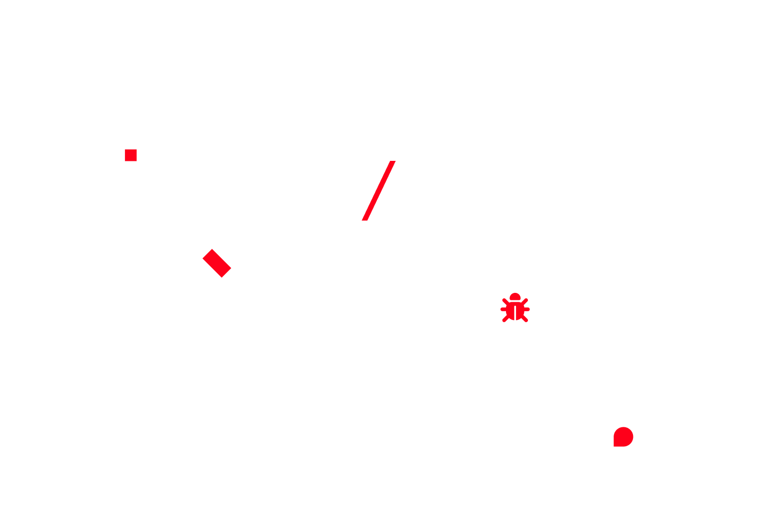 Icons representing code, rocket launch, calendar, and QA for project execution